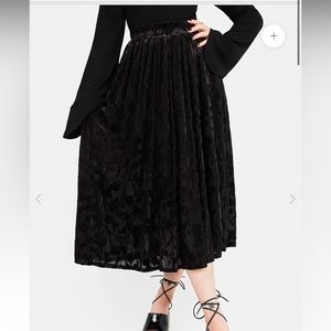 Disturbia Black Mesh Floral Midi Skirt NWT